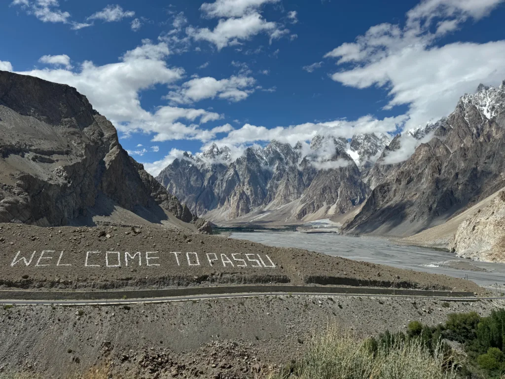 The Karakoram Highway winding through the northern mountains