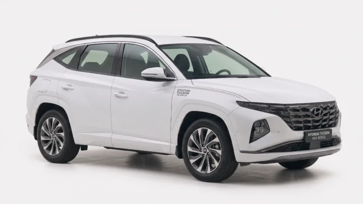 Hyundai Tucson, studio photograph on a plain background