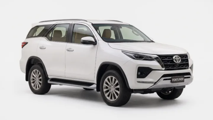Toyota Fortuner, studio photograph on a plain background