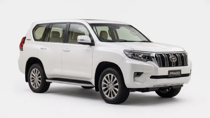Toyota Land Cruiser Prado 150, studio photograph on a plain background